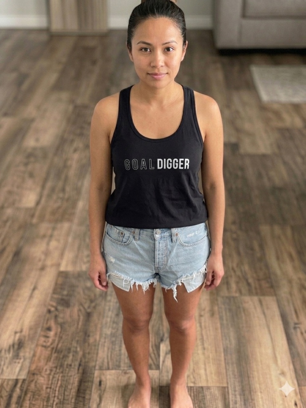 good hYOUman Black "GOAL DIGGER" Racer Tank
